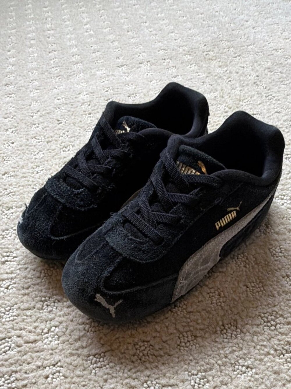 Puma Speedcat OG Black White Toddler Suede Sneakers Size 10C